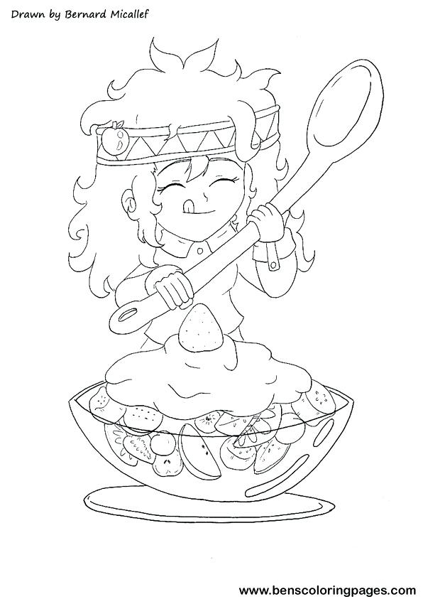 596x850 Fruit Salad Coloring Page Coloring Pages Astonishing Fruit