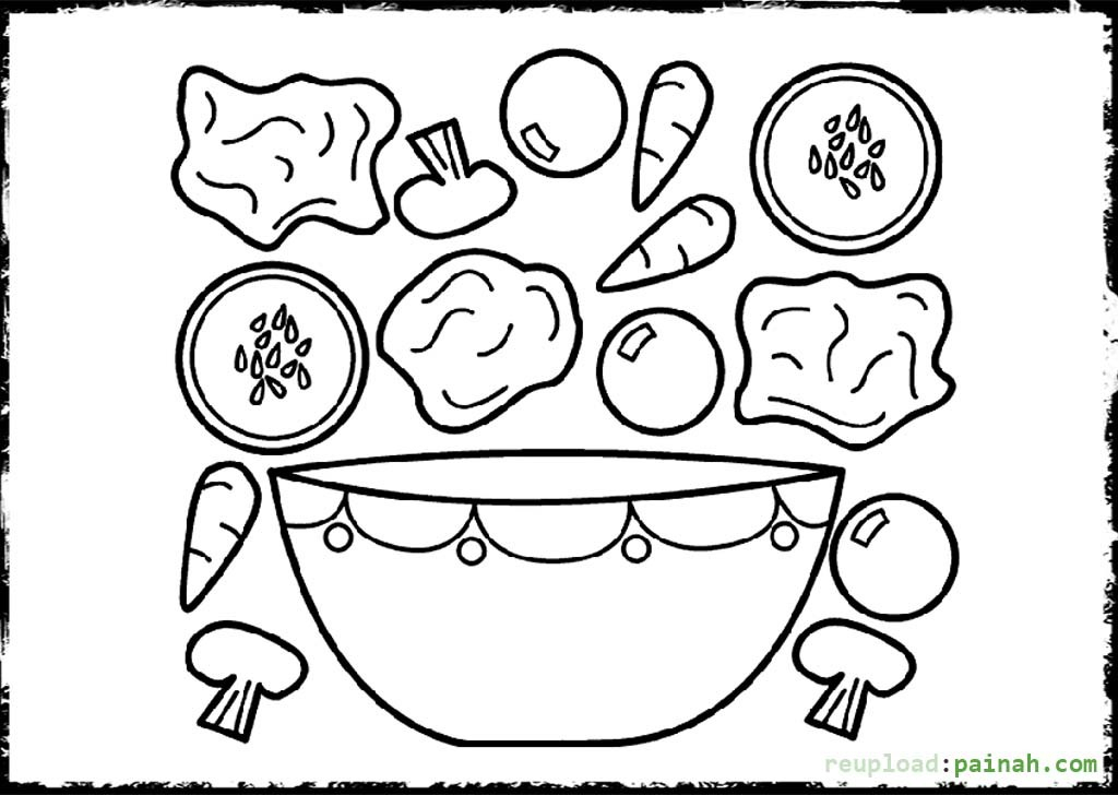 1024x728 Fruit Salad Coloring Page Salad Coloring Pages Printable