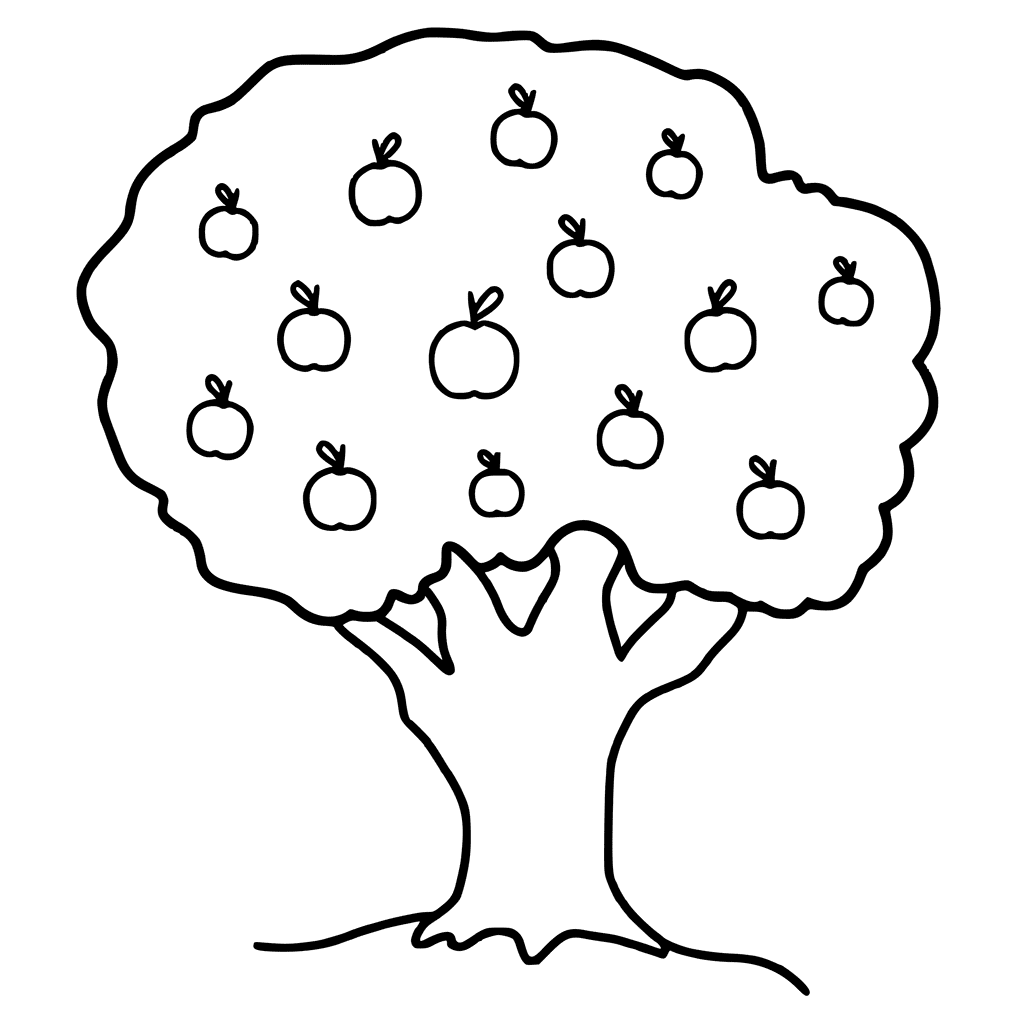 1024x1024 Proven Tree Pictures For Colouring Apple Color