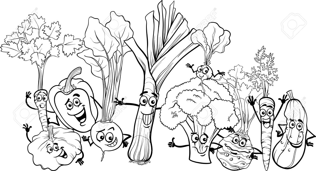 1300x705 Fruit And Vegetable Coloring Pages Fruits Vegetables Paginone Biz