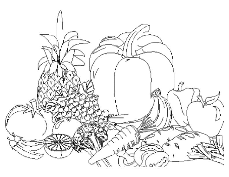 792x612 Fruits And Vegetables Coloring Pages For Kids Printable 454529