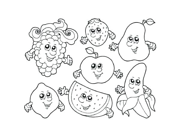 600x464 Vegetable Coloring Pages Fruits And Vegetables Coloring Pages Cute