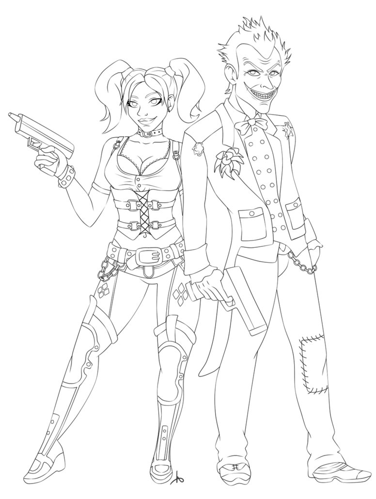 776x1029 Revealing Harley Quinn And The Joker Coloring