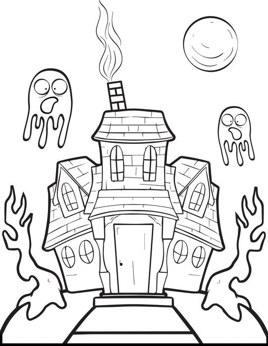 542x700 Haunted House Coloring Book Page Beautiful Full House Coloring