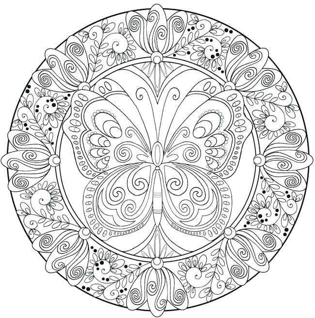 650x655 Coloring Page Mandala Adult Mandala Coloring Pages Simple Mandala
