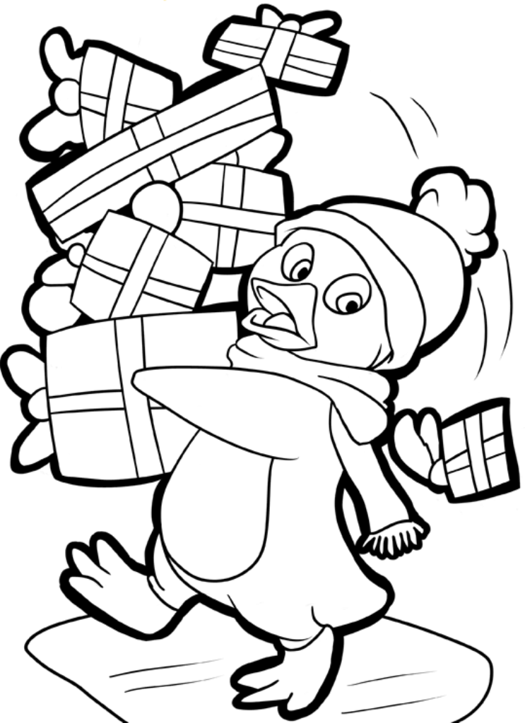 743x1024 Christmas Penguin Coloring Pages Erf Coloring