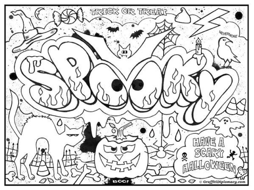 840x630 Free Printable Halloween Coloring Pages For Older Kids Printable