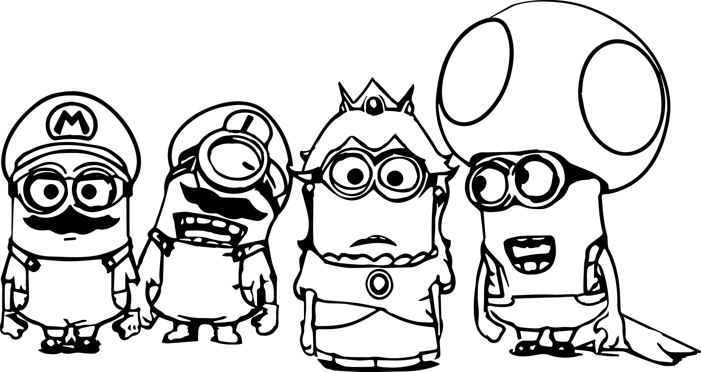 2389x1267 Coloring Pages Printable Minions Funny Coloring Page For Adult