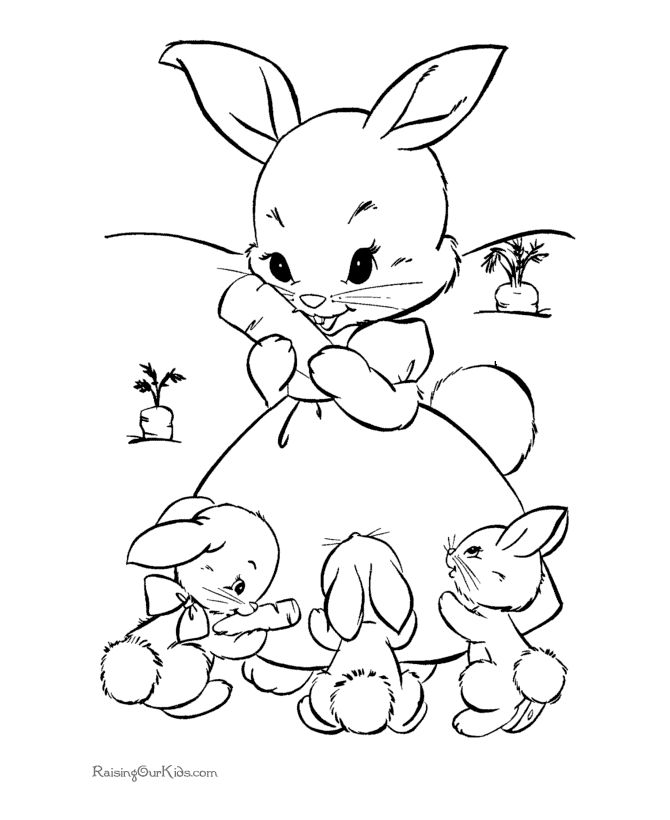 670x820 Cute Easter Bunny Coloring Pages Color Bros