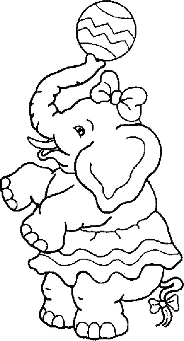 600x1109 Coloring Pages Fun Fair Coloring Pages Carnival Elephant With Ball
