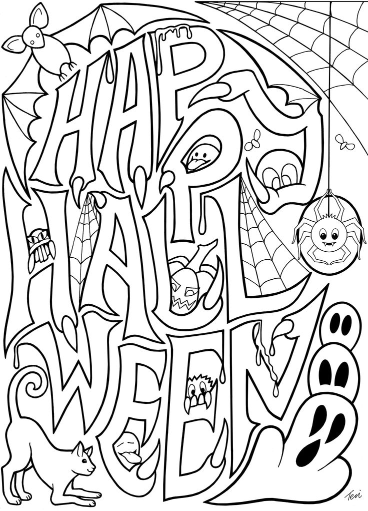 736x1021 Funny Halloween Coloring Pages Halloween Coloring Pages Adults Bi
