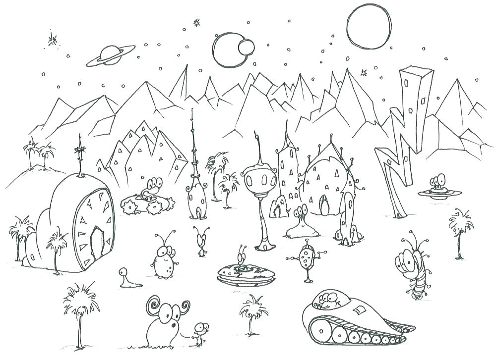 1000x721 Elegant Alien Coloring Pages For Alien Coloring Pages 3 Alien