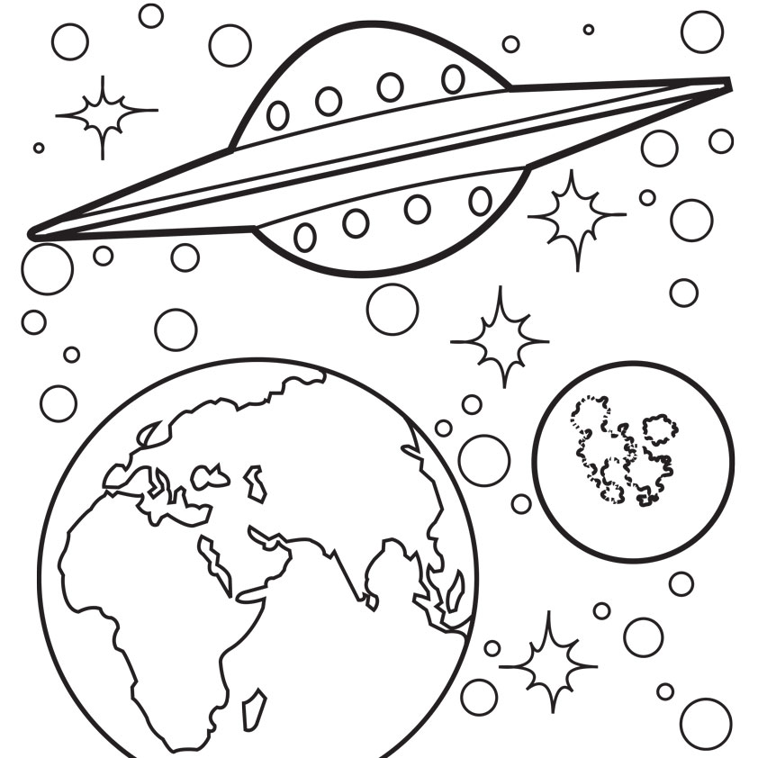 842x842 Outer Space Coloring Pages Printable In Funny Page Printable