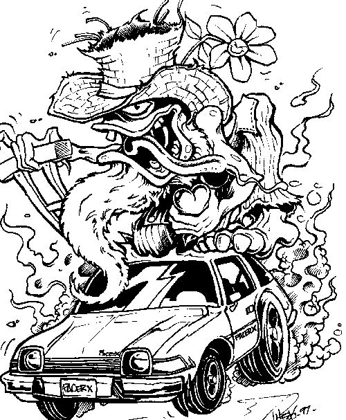 Funny Car Coloring Pages