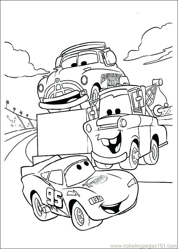 567x794 Cars Coloring Page