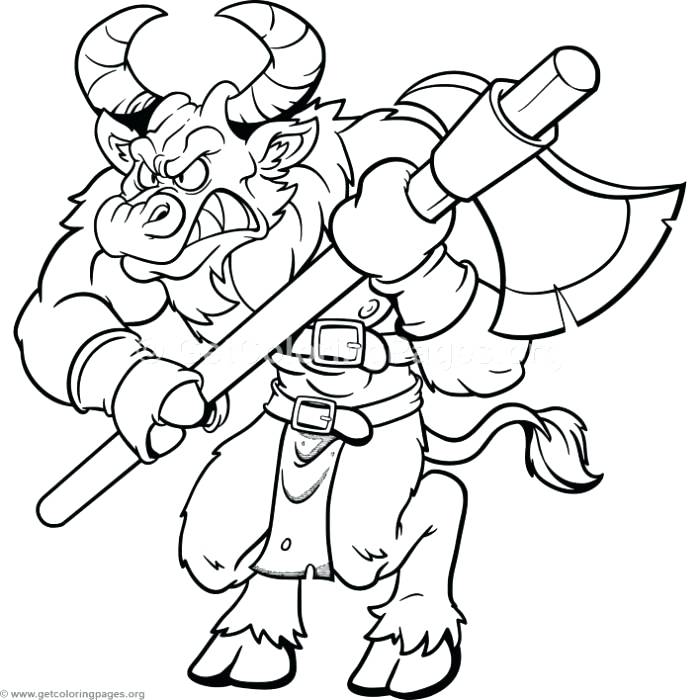 700x700 Minotaur Coloring Pages Mythological Creatures Of The Middle Ages