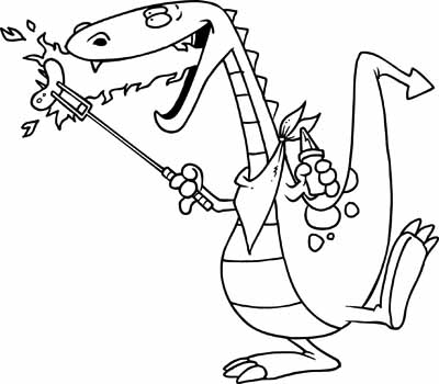 400x350 Fiery Dragon Coloring Pages