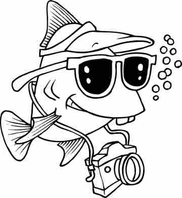 360x392 Funny Cartoon Coloring Pages Funny Cartoon Coloring Pages Fish