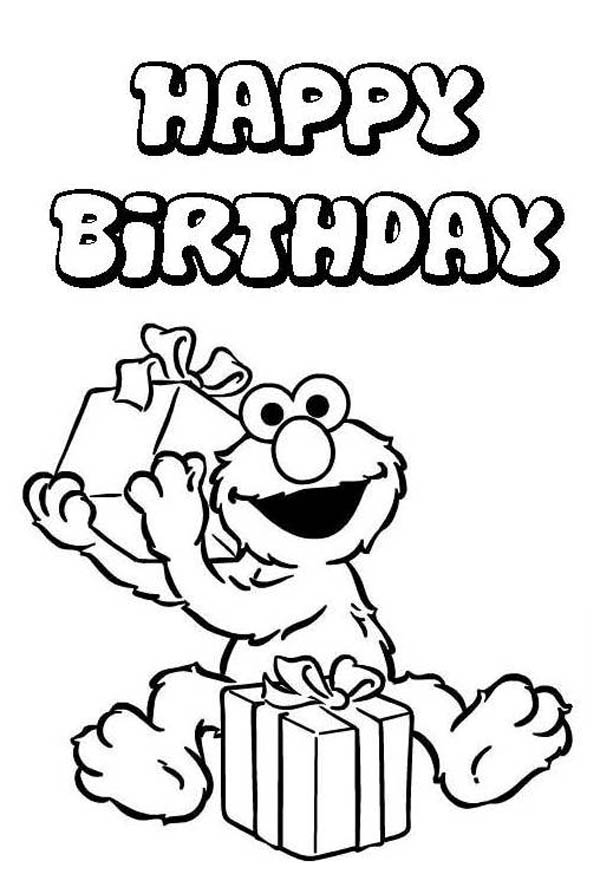 600x887 Happy Elmo Birthday Coloring Pages