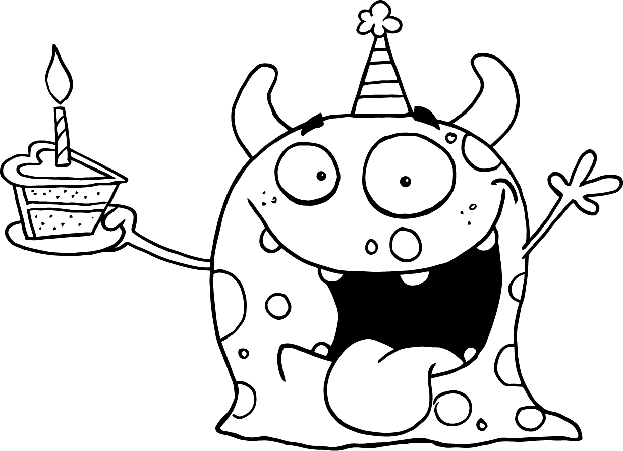 1235x894 Best Happy Birthday Coloring Pages To Print Free 1912 Printable