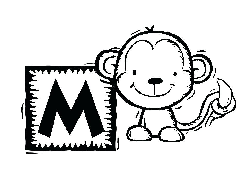 960x720 Funny Monkey Coloring Pages Autumn Tree Page Free Printable Three