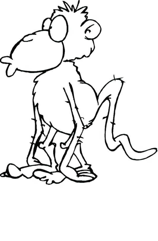 600x913 Monkey Color Page Funny Monkey Face Coloring Page For Kids