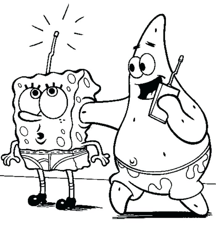 700x747 Free Coloring Pages Spongebob Action Funny And Coloring Pages