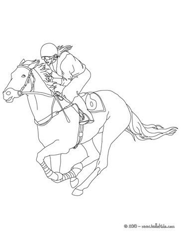 364x470 Jockey On A Galloping Horse Coloring Page. More Sports Coloring