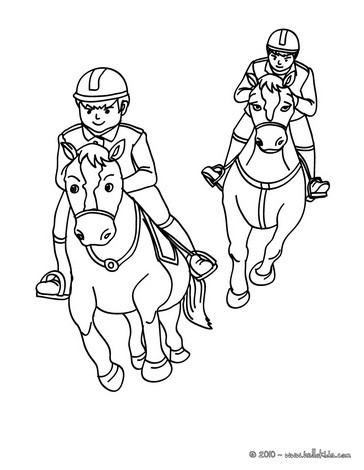364x470 Jockey On A Galloping Horse Coloring Pages
