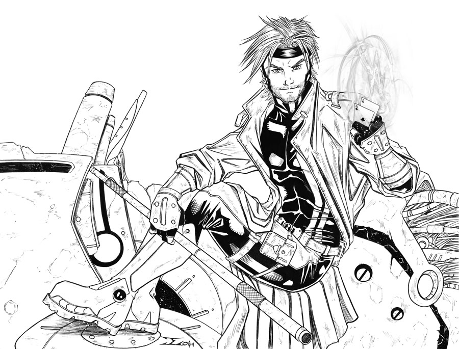 900x685 Gambit Ink By Eloart On Colouring Pages