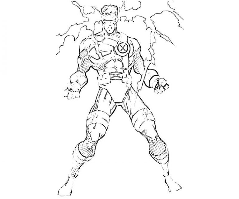 768x640 Cyclops Marvel Coloring Pages Best Of Abilities Bw