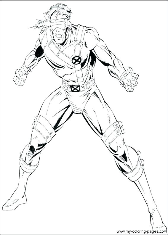567x794 Cyclops Marvel Coloring Pages Copy Thanos Printable X Men Gambit