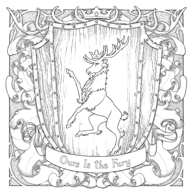 615x618 Game Of Thrones Coloring Book Baratheon Color Me Pretty Got