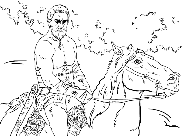 600x450 Khal Drogo Game Of Thrones Coloring Book Coloring