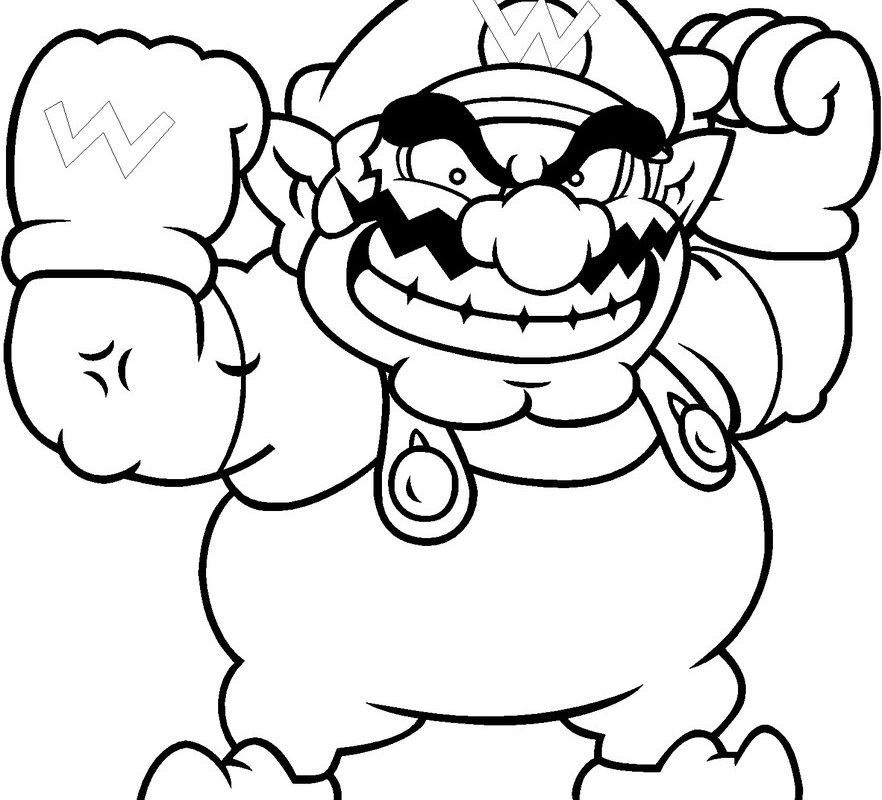 882x800 Old Fashioned Waluigi Coloring Pages Pattern