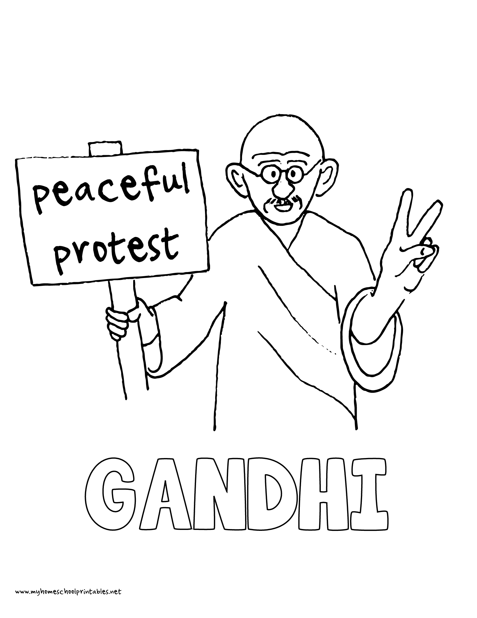 1594x2063 History Coloring Pages Volume 4 Mahatma Gandhi