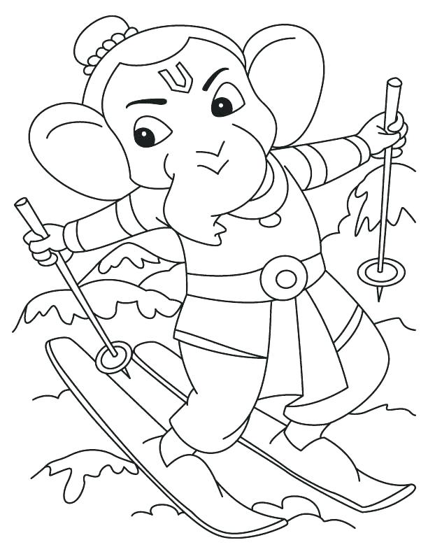 612x792 Picture Of Ganesha For Coloring Simple Drawing For Kids Ganesh
