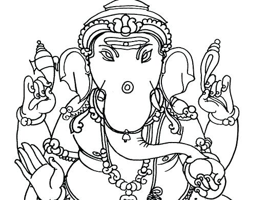 523x390 Bal Ganesh Pictures Colouring Glass Colour Painted Step 1 Coloring
