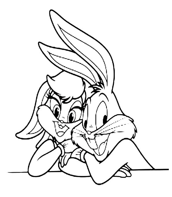 595x682 Lola Bunny And Bugs Bunny Coloring Pages