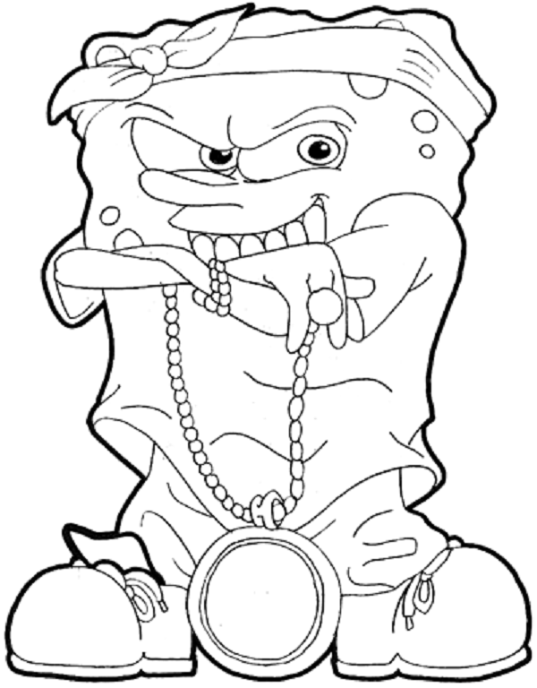 600x768 Spongebob Coloring Pages Gangster Spongebob Coloring Pages