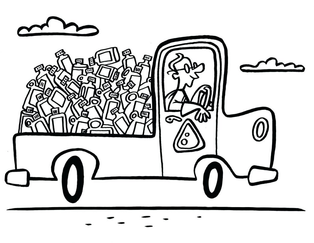 1043x806 Garbage Truck Coloring Pages The Watershed University Learn