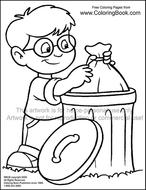 494x640 Take Out Garbage Coloring Pages