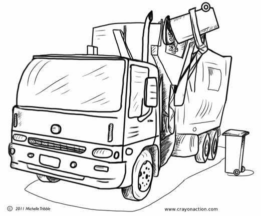 521x432 Garbage Truck Printable Coloring Pages