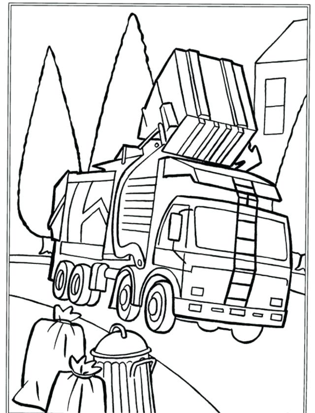640x839 Garbage Truck Coloring Page Icontent