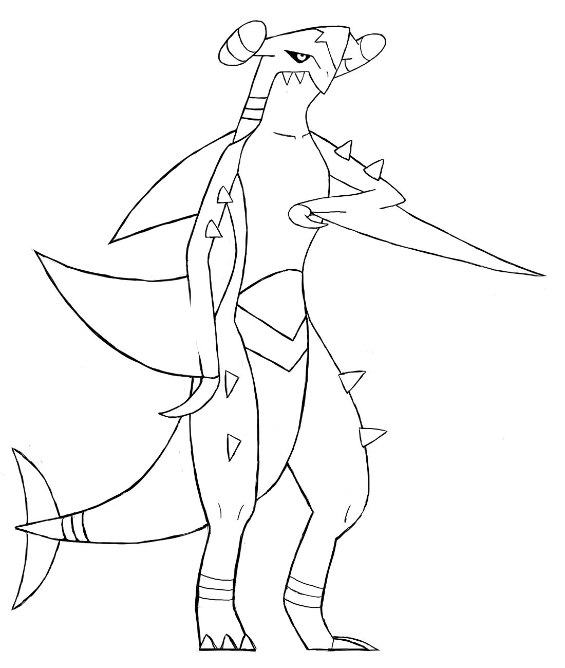 1100x1300 Garchomp Coloring Pages