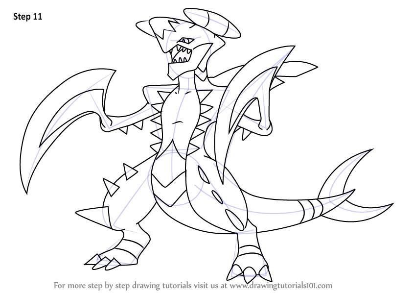 844x598 Mega Garchomp Coloring Page