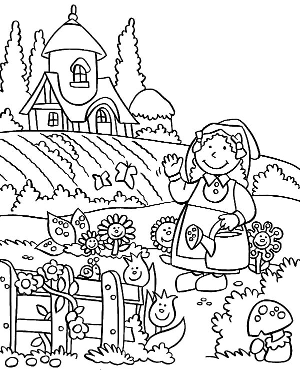 600x739 Garden Coloring Pages