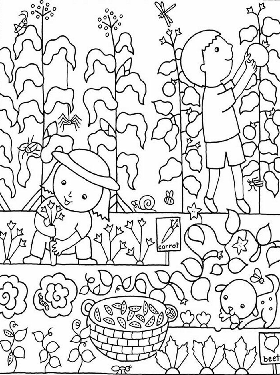 981x1312 Kids Gardening Coloring Pages Free Colouring Pictures To Print