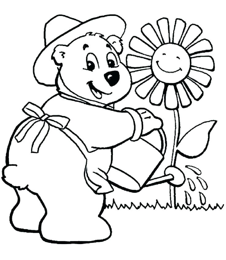 736x847 Gardening Coloring Pages