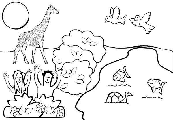 600x417 Depiction Of Garden Of Eden Coloring Page